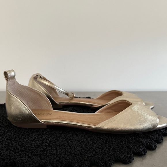 Elegant Gold Women's Sandals Metalic Made in Brazil Anacapri - Picture 2 of 4